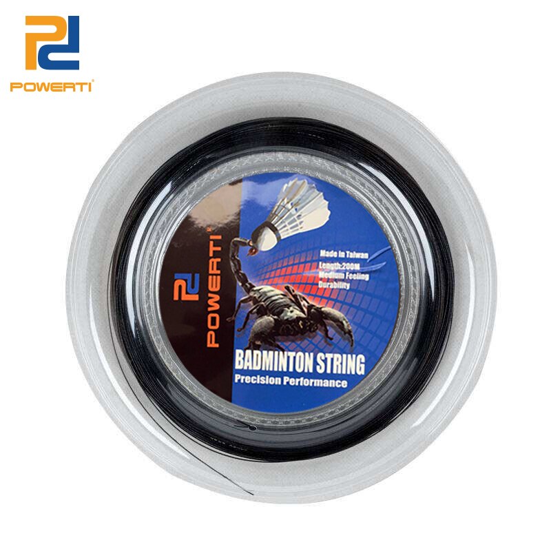 Powerti 0.7Mm Badminton Racket String 200M Reel Trainging String Sport Buiten Zwart Geel Badminton String