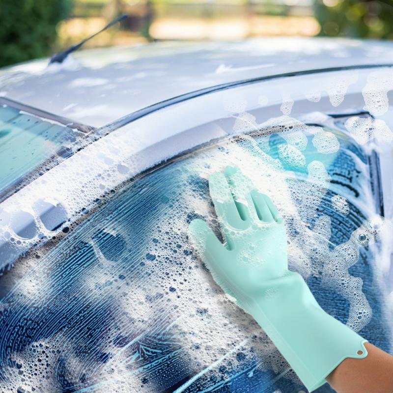 Gants magiques 2 en 1 en Silicone pour le lavage de la vaisselle, en caoutchouc, résistants à la chaleur, pour la cuisine et la maison