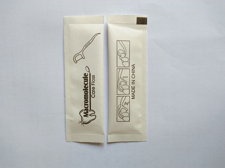 Single packaging dental floss stick dental floss check independent packaging paper packaging dental floss