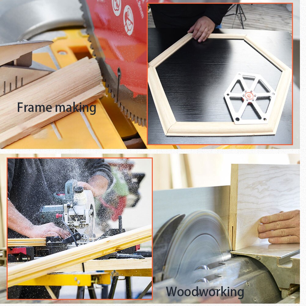 Saw Angle Finder Ruler Multi Angle Gauge Protractor Aluminum Alloy Hexagon Woodworking Measurement Tool Silver Angle Tools