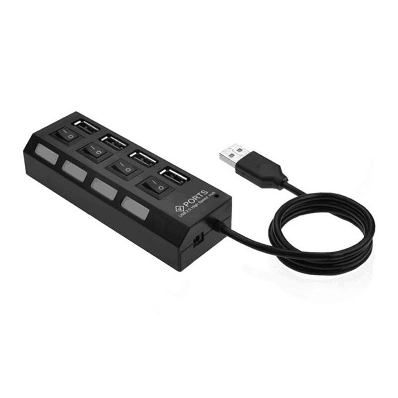USB4 port 2 Splitter with switch HUB 4-hole Independent switch HUB USB2.0 hub Multifunction: Default Title