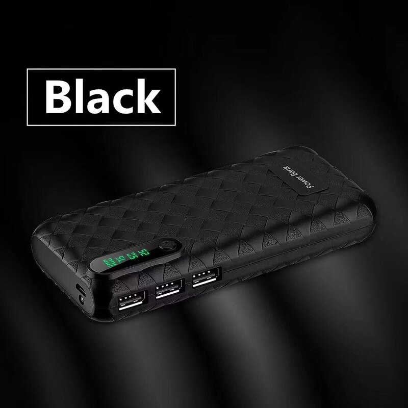 Energie Bank 45000mAh hoch-kapazität Tragbare Energie Ladegerät Externe Batterie Reise Poverbank mit LED Beleuchtung Digital Anzeige: Schwarz