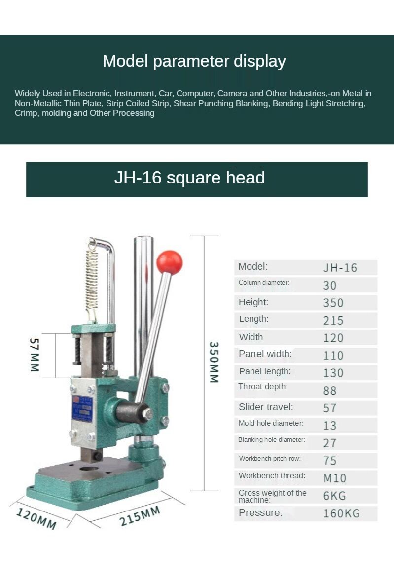 Perforator Tool Sets Manual Stempelen Machine Voor Leer Craft Diy Druk En Ponsen Gat: Square head 3-16mm