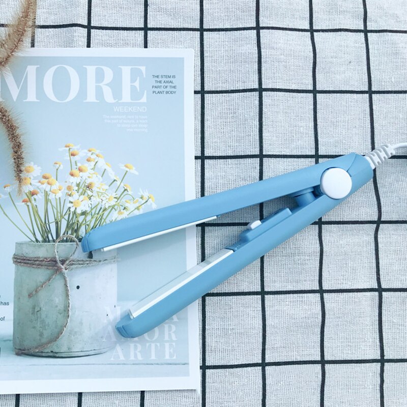 MIni plancha de pelo para niña, planchas alisadoras, rizador de pelo, plancha plana portátil para mujer, Onda de cabello 220V, enchufe de la UE