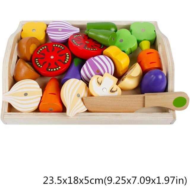 Magnetic Wooden Kitchen toys Fruit and Vegetable Combination Cutting Toys Seafood Set Children Play & Pretend Simulation Playset: 6