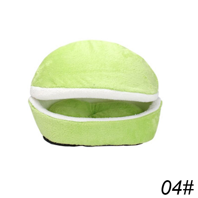 Sac de couchage pour chat, canapés, coussin pour chien, Hamburger, court, en peluche pour petit lit, , pour chiot, coussin pour nid, produits pour animaux domestiques