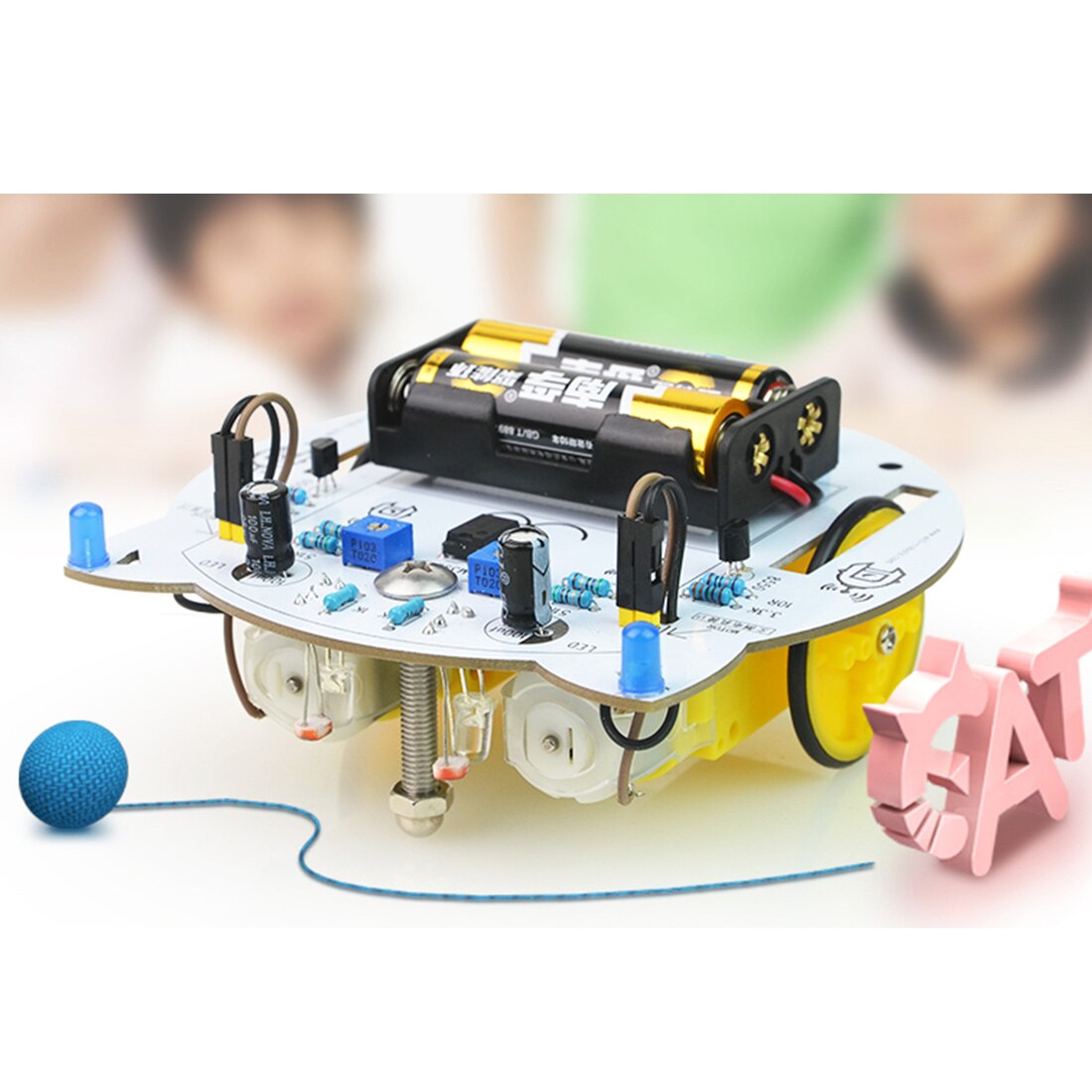 Mini Kat Diy Smart Rc Robot Auto Tracking Stoom Educatief Kit Brain-Training Speelgoed Voor Kinderen Educatief Speelgoed Verjaardag