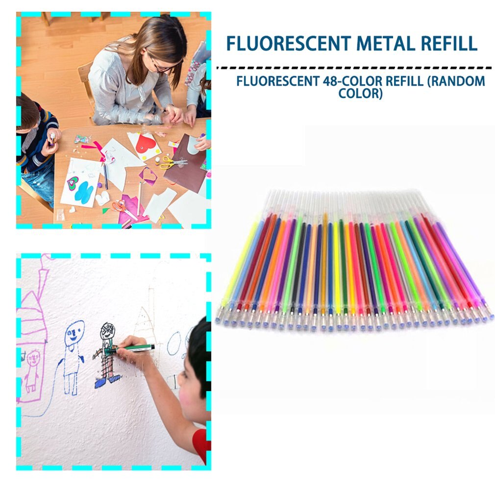 48 Stks/set 48 Kleuren Gel Pen Refill Multi Gekleurde Schilderen Gel Inkt Balpennen Vullingen Staaf Voor Handvat School Briefpapier