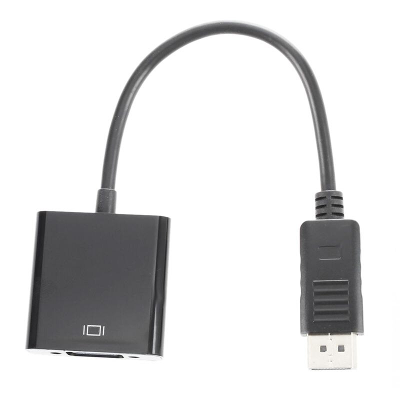 Displayport DP Male To VGA Female Adapter Display Port Cable Converter Black