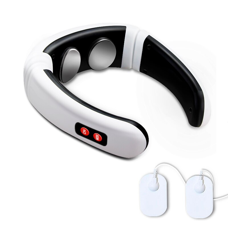 Elektrische Nek Massager &amp; Pulse Terug 6 Modi Power Control Ver Infrarood Verwarming Pijnbestrijding Tool Gezondheidszorg Ontspanning Machine: With Patches