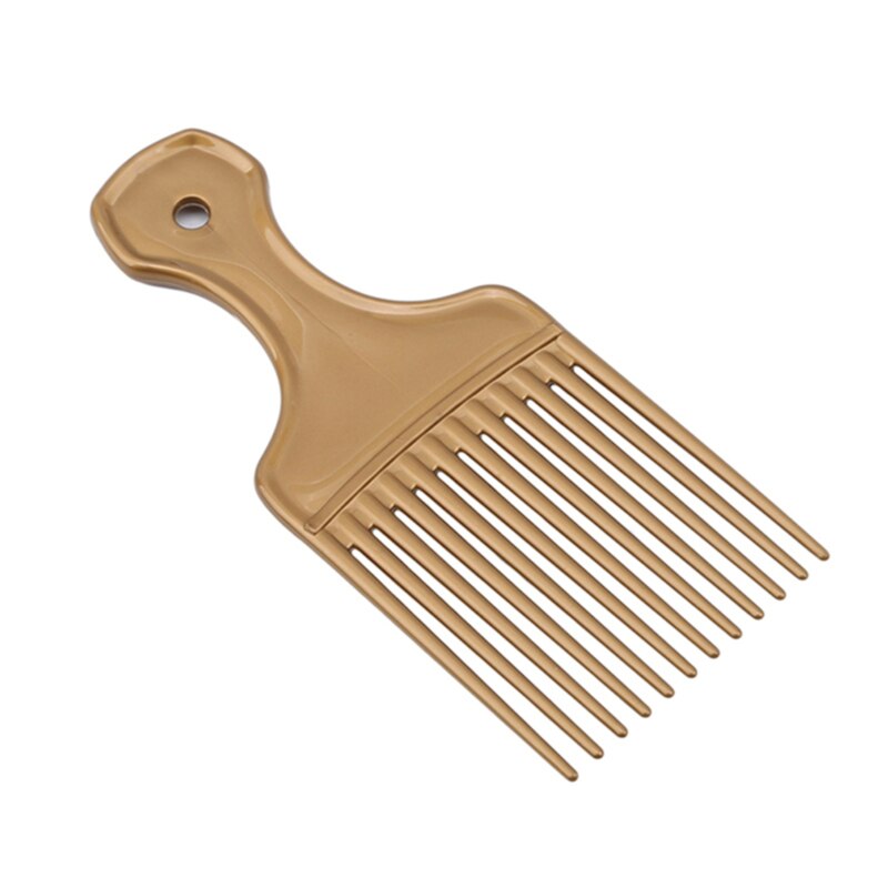 Brede tanden borstel pick kam vork haarborstel voor krullend afro haar styling tools: Gouden