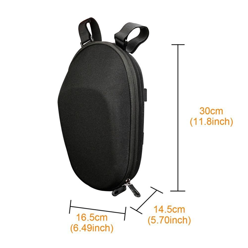 for Xiaomi M365 Ninebot Scooter Head Handle Bag PU leather Electric Scooter Hanging Bag Waterproof Charger Battery Bottle Bag: Black