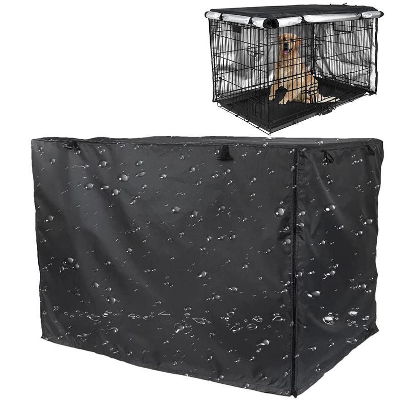 Oxford-Juste de chenil pour chien, anti-poussière, imperméable, pliable, extérieur, grands, moyens et petits chiens, housse de caisse métallique