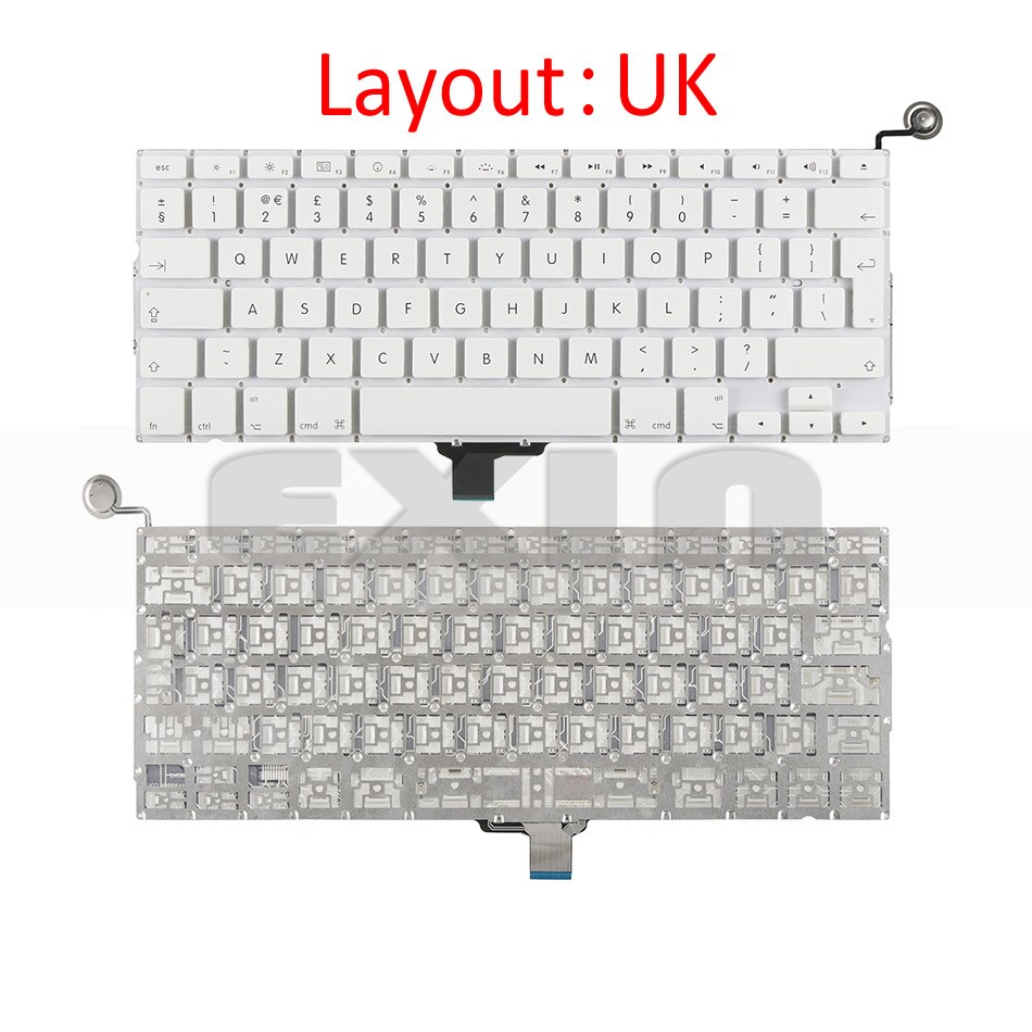 A1342 Keyboard US USA English UK French Russian Keyboards for Apple Macbook 13" inch Unibody White A1342 US Keyboard Year