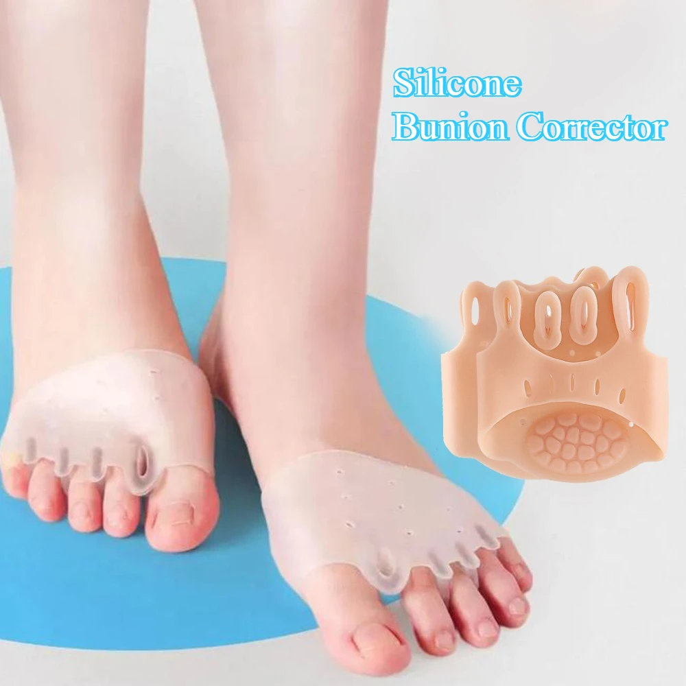 1pc silikon hallux valgus-korrigerer for tåseparator forfotputer avlastende innleggssåler forebygging av føtter