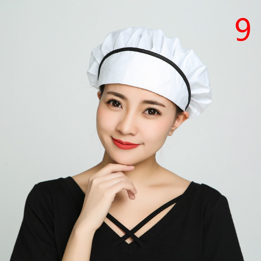 Chapeau de Chef pour hommes et femmes, uniforme de Chef cuisinier, de boulanger, de café, de Restaurant, d'hôtel, de boulangerie, chapeaux de travail, casquettes anti-poussière respirantes pour atelier: 9