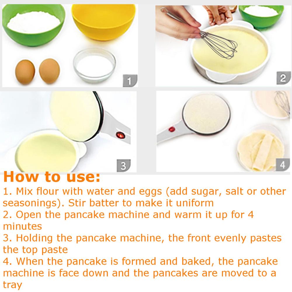 220V Non-stick making pancake Electric Crepe Pizza Maker Pancake Machine Griddle Omelet Pans Cake Machine Kitchen Cooking Tools