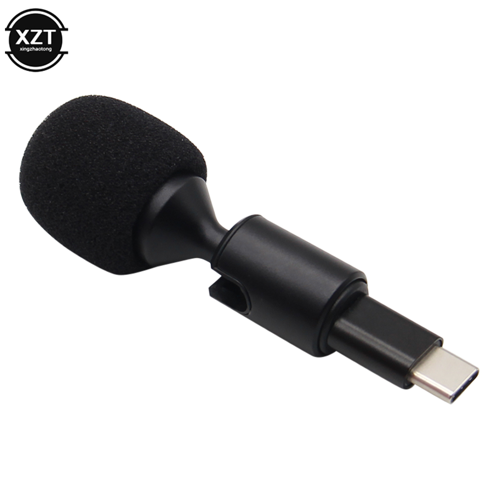 Flexible Foldable Mini Microphone Straight 3.5mm Jack 3/4 Pole Microphone Type-C Connector Microphone for Phone Computer 마이크: green