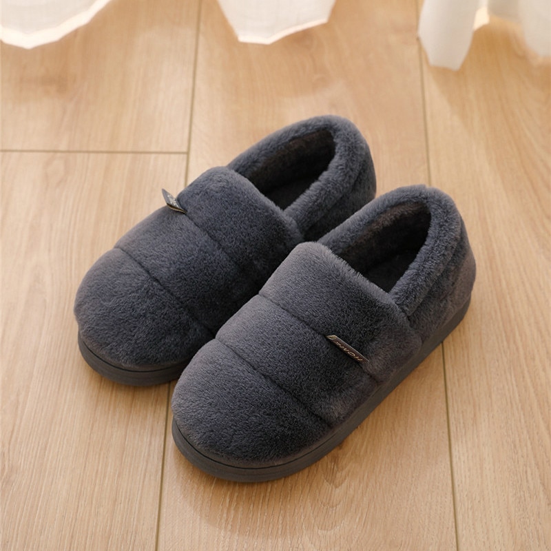 Winter Slippers Mannen Bont Schoenen Gezellige Huis Slippers Voor Man Warm Korte Pluche Indoor Schoenen Vrouwen Lover Slipper Calzado Hombre