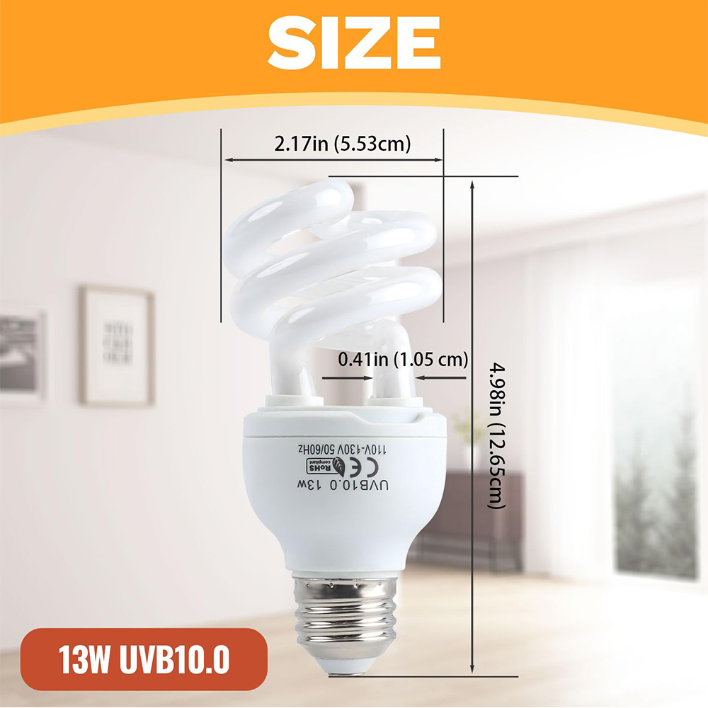 5,0 10,0 15,0 lámpara UVB para reptiles 13W /26W rayos UV ahorro de energía terrario luz para tomar el sol tortuga lagarto serpiente Reptiles lámparas de calefacción
