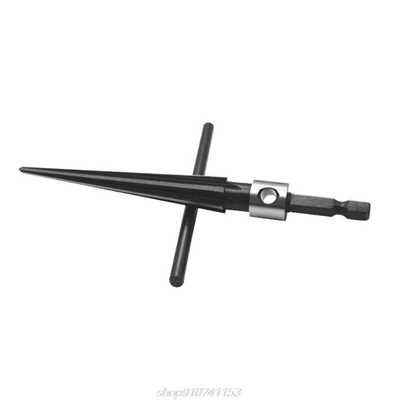 3-13mm Bridge Pin Hole Hand Held Reamer T Handle Tapered 6 Fluted Chamfer Bit Reaming Woodworker Core Drill F23 21