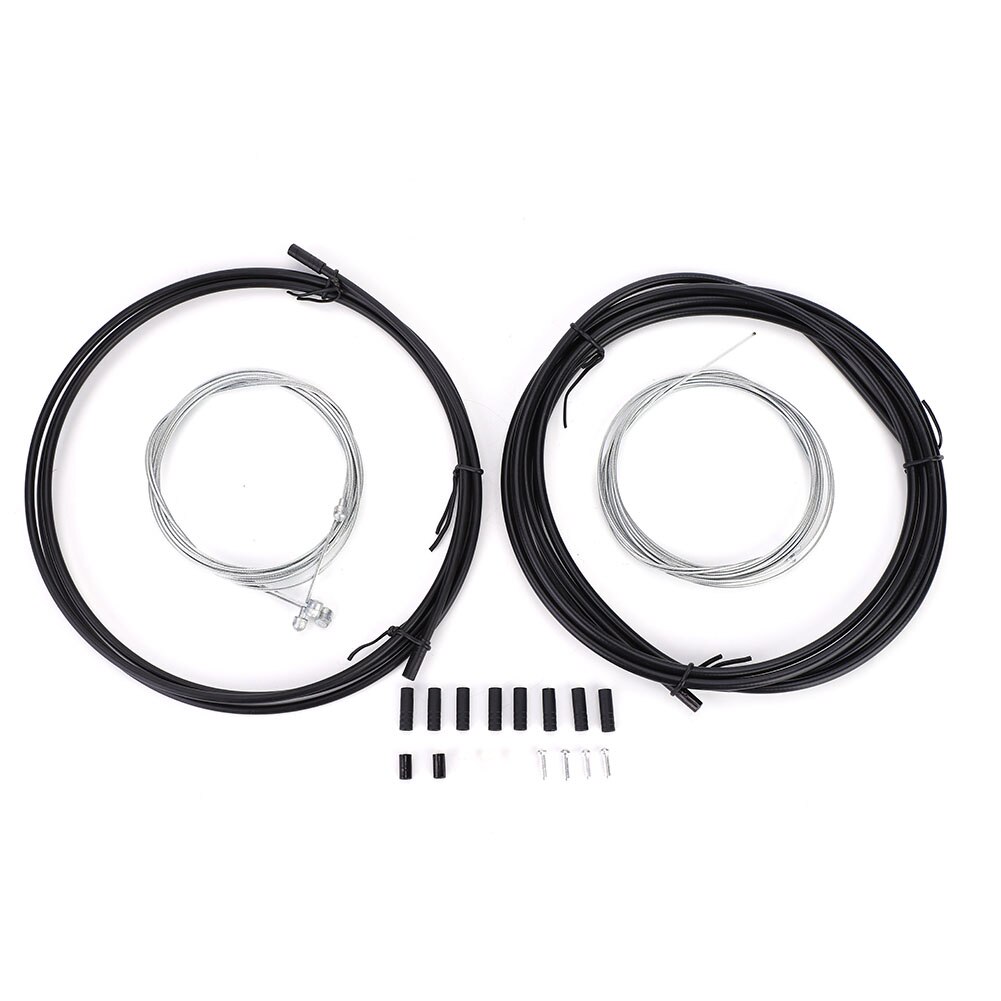 Cable de freno de bicicleta nueva, cables de bicicleta para bicicletas de carretera y de montaña, Kit de accesorios de repuesto, juego de tubos de Cable de freno de cambio de marchas: black