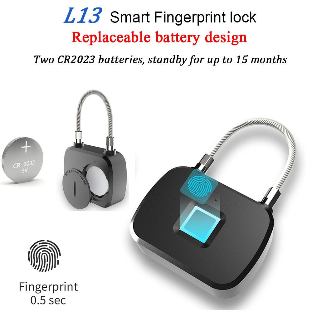 Fingerprint Lock Smart Keyless Anti-Theft Padlock For Travel Suitcase Bicycle R20