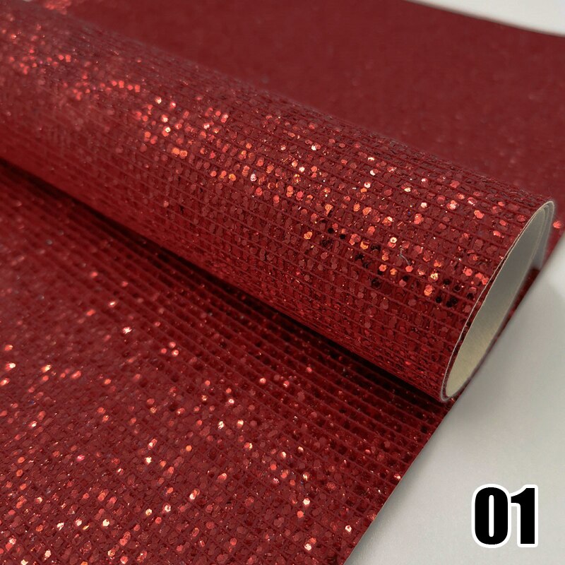 20*120cm PU Leather for Earring Sewing Clothing DIY Bow Decor Waterproof Handmade Material Roll Small Lattice Colorful Flashing: Red