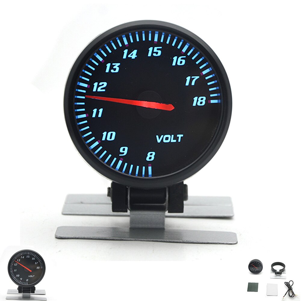 2.5 "60mm boost vakuum wasser temp öl temp ölpresse spannung tachometer luft kraftstoff verhältnis EGT gauge schwarz farbe blau Led: Voltmeter