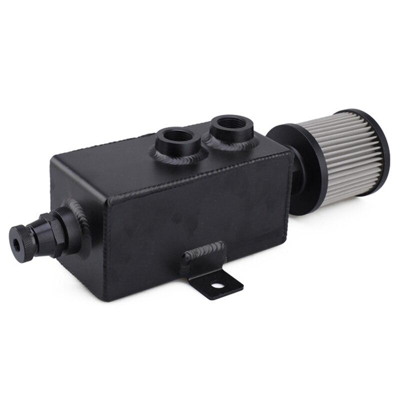 1L Aluminum Universal Oil Catch Can Tank Engine Oil Catch Can Tank with Breather & Filter Drain Car Modification