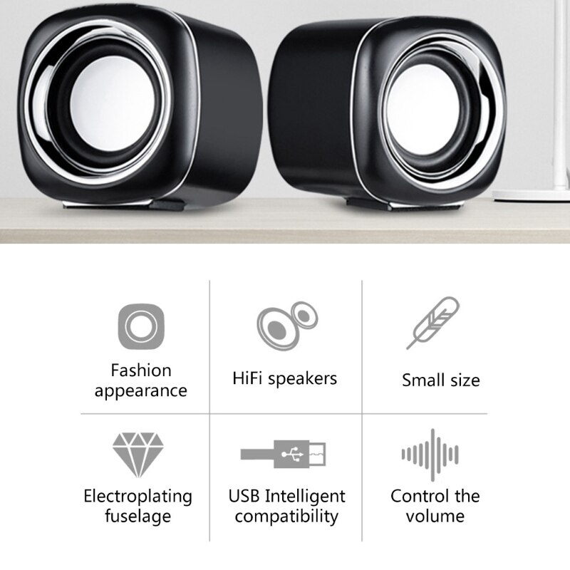 Computer Speaker USB Speaker Small Wired Multimedia Speaker for PC Monitor Desktop Laptop Smartphones Tablets Projectors K1KF