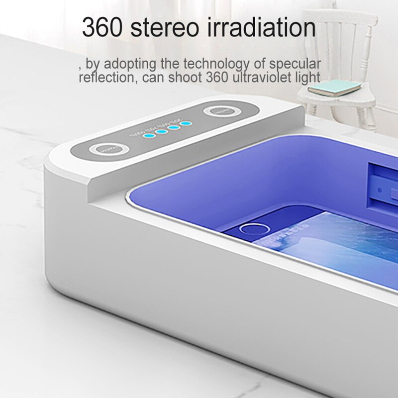 Portable Ultrasonic cleaner UV Sterilizer Box UVC Light Lamp With Wireless Charging for Watch Phone Aromatherapy Esterilizador