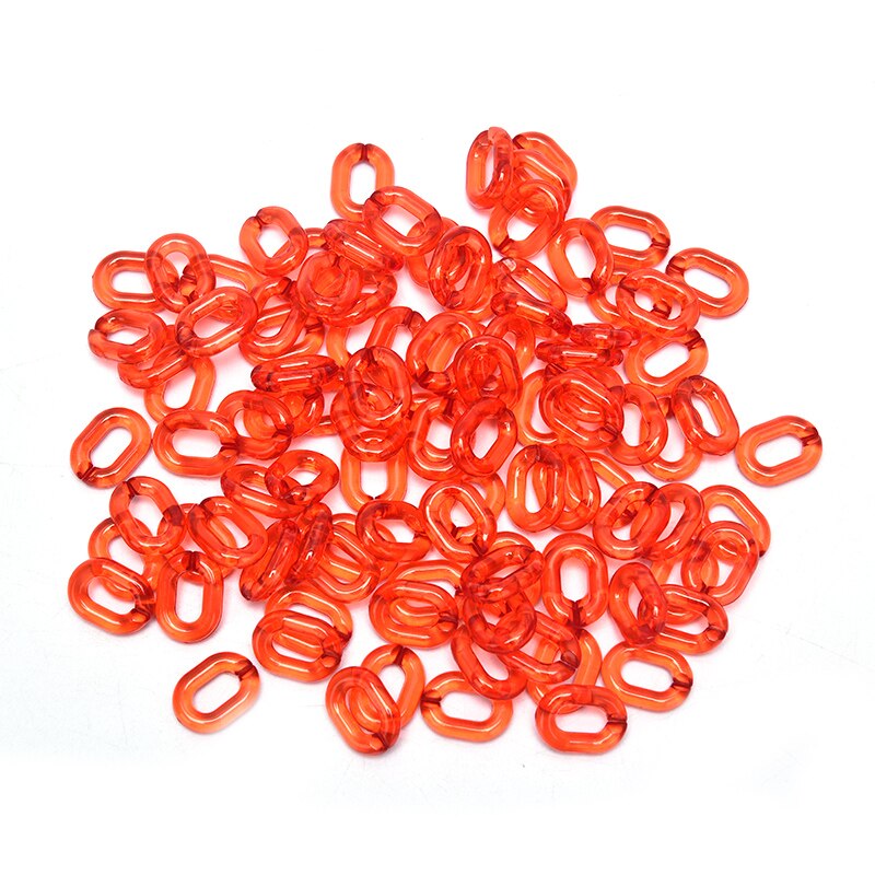 100Pcs Acrylic Chain Connectors - 20x14mm Candy Color Combination - DIY Glasses Chain Jewelry Accessories: Red