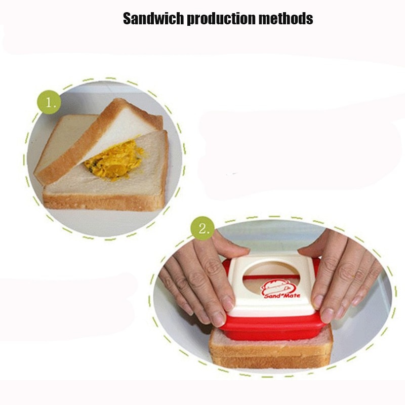 Molde para sándwich con forma de corazón, fabricante de tostadas, cortador de moldes para desayuno, accesorios de cocina, herramientas @