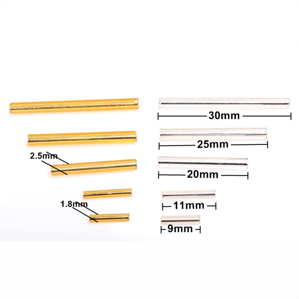 OlingArt Gold Silver 45g/lot Silver-Lined Glass Seed Beads 9-30mm Bugle Tube necklace Bracelet earrings DIY jewelry making