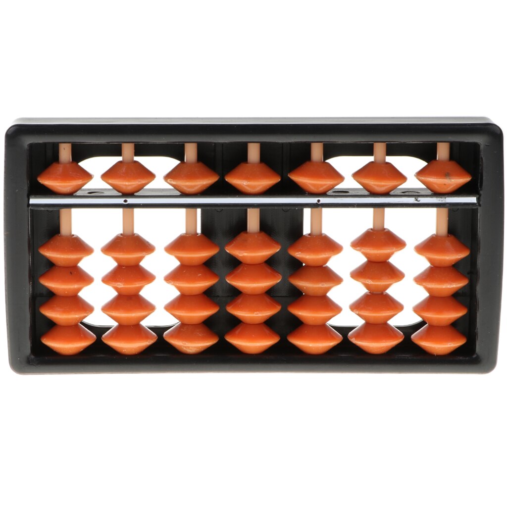 7-Digit Abacus Calculator Child Math Learning Toy Brown Beads