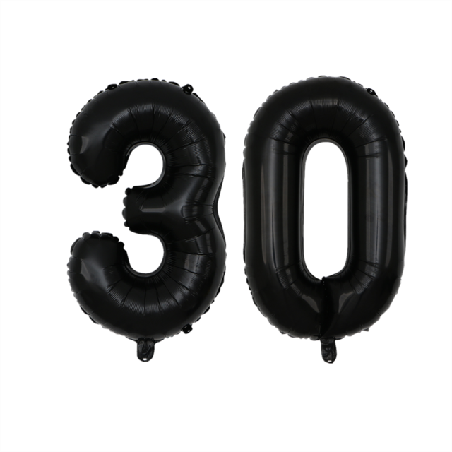 2pcs 32/40 inch Happy 30 Birthday Foil Balloons Red Pink Blue Silve Number 30th Years Old Party Decorations Anniversary Supplies: black / 40inch