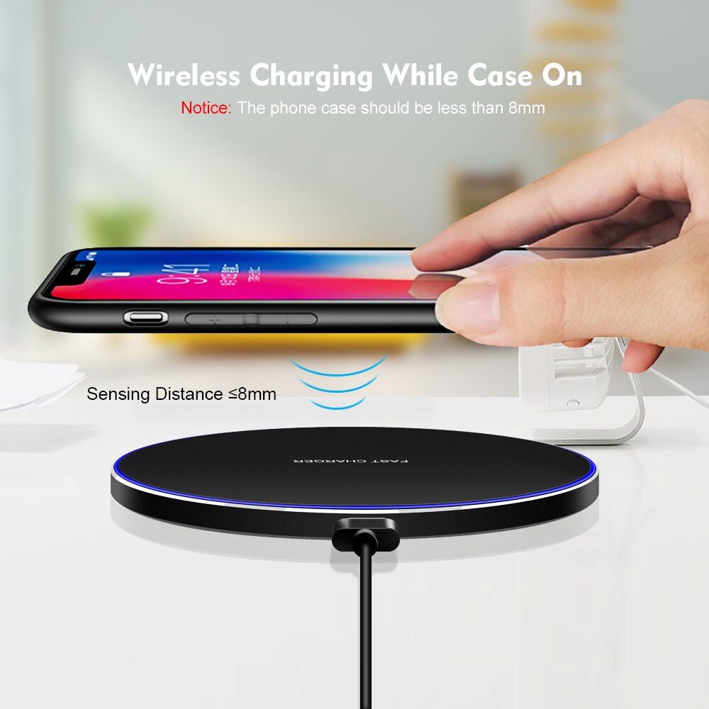 15w qi trådlös laddare docka för iphone 8 x xs  xr 11 pro max huawei  p30 samsung note 10 s10 induktion snabb trådlös laddningsplatta