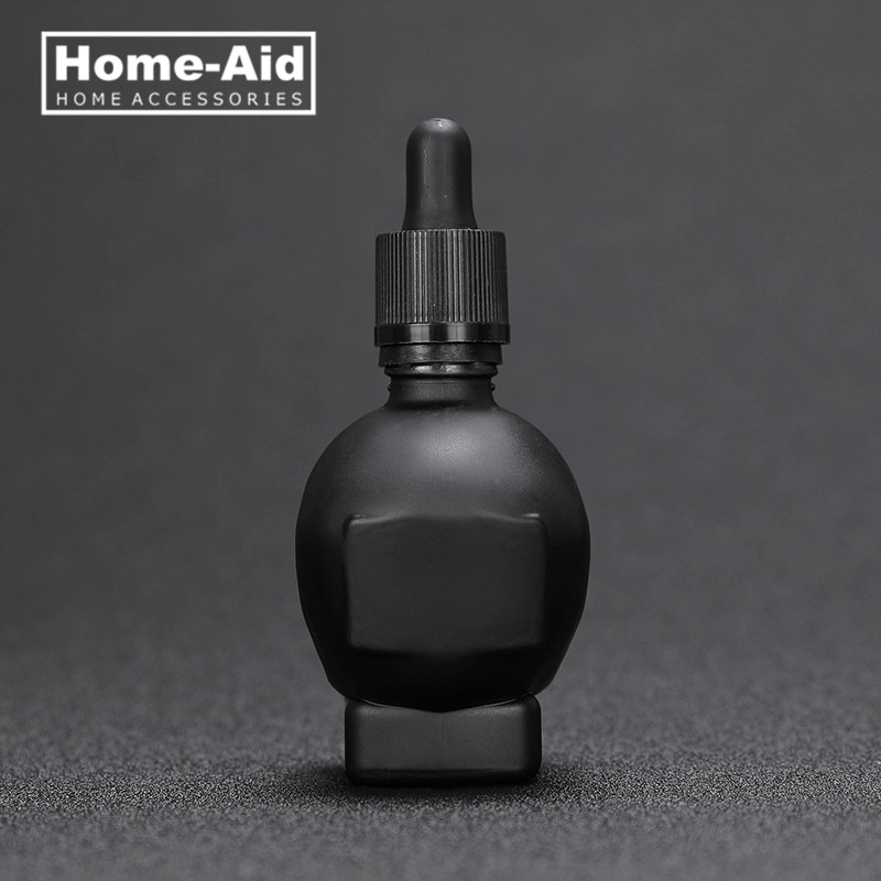Botella amarga con forma de calavera para niños, frasco con cuentagotas de vidrio, esmerilado, negro, 30ml, 60ml, 120ml