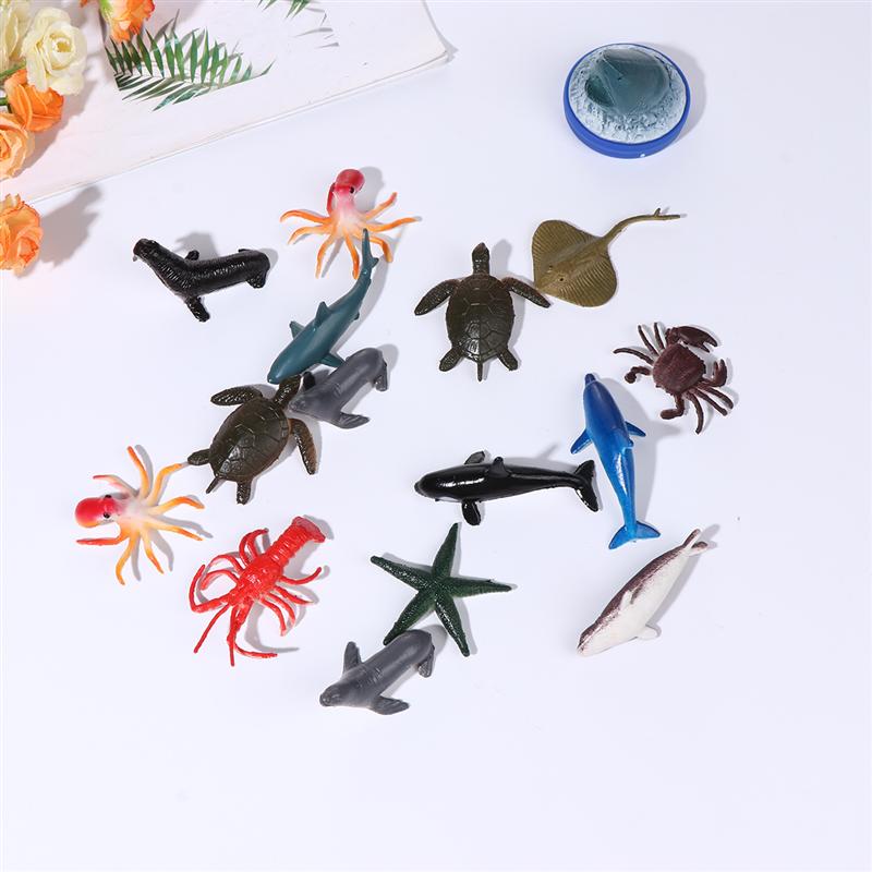 1 barril de figuras de animales marinos simulando la decoración de forma de Animal marino para niños (colores surtidos)