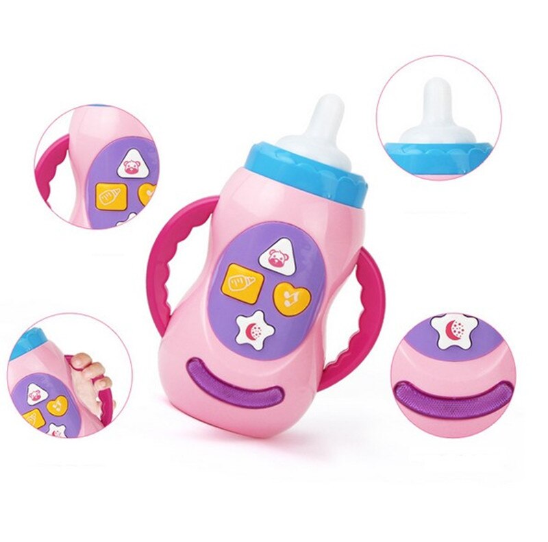 Huan qiu xin mao Baby speelgoed met geluid en licht/melk fles leren speelgoed/kind musical zuigfles/Educatief speelgoed