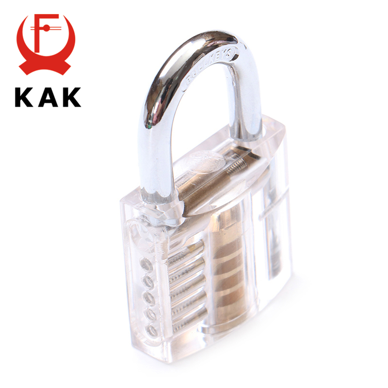 KAK Mini Transparent Visible Pick Cutaway Practice Padlock Lock With Broken Key Removing Hooks Lock Extractor Set Locksmith Tool