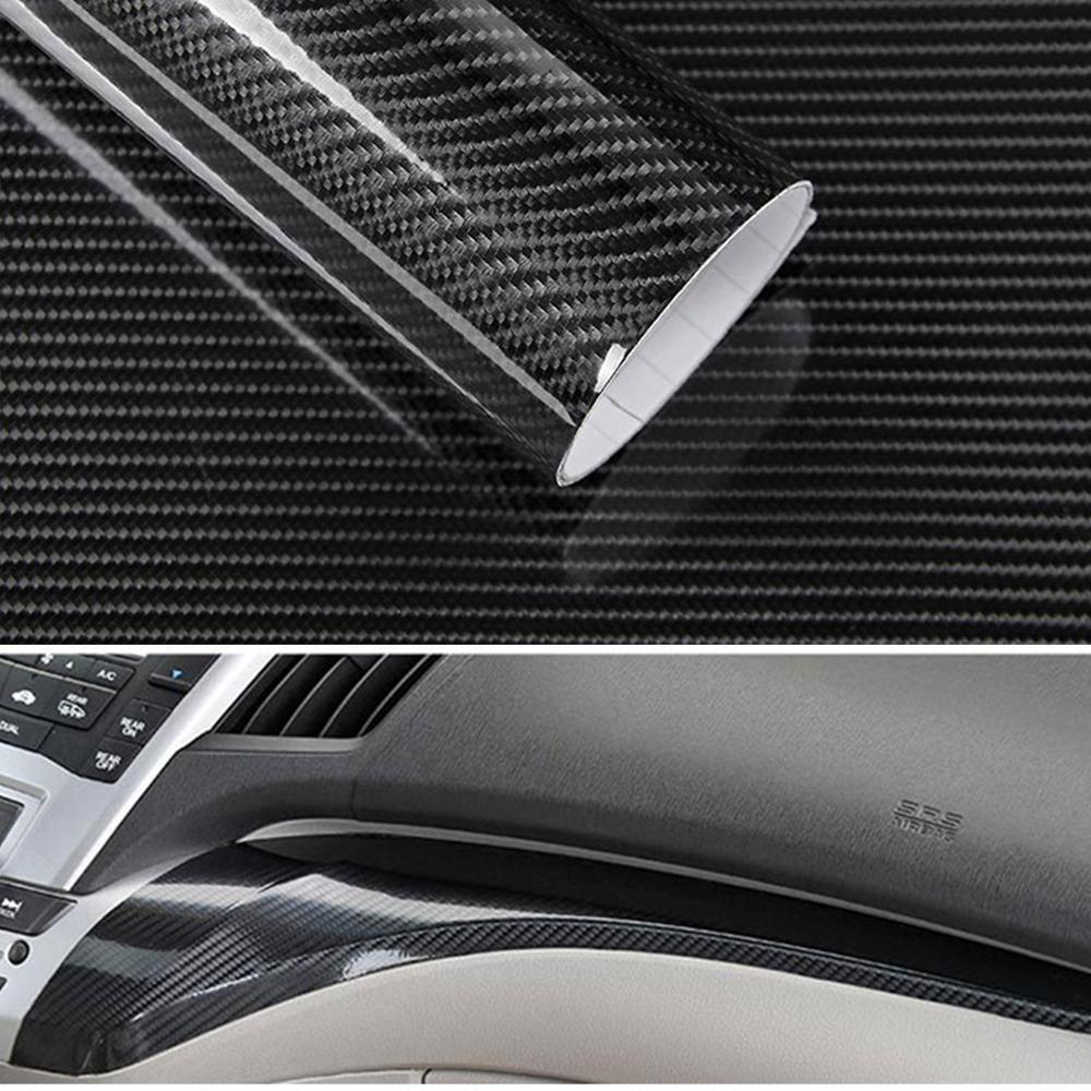 Bilstyling blank svart 6d karbonfiber vinylfilm bilinnpakning 6d karbonfolie blanke linjer gjør-det-selv bil tuning-klistremerke