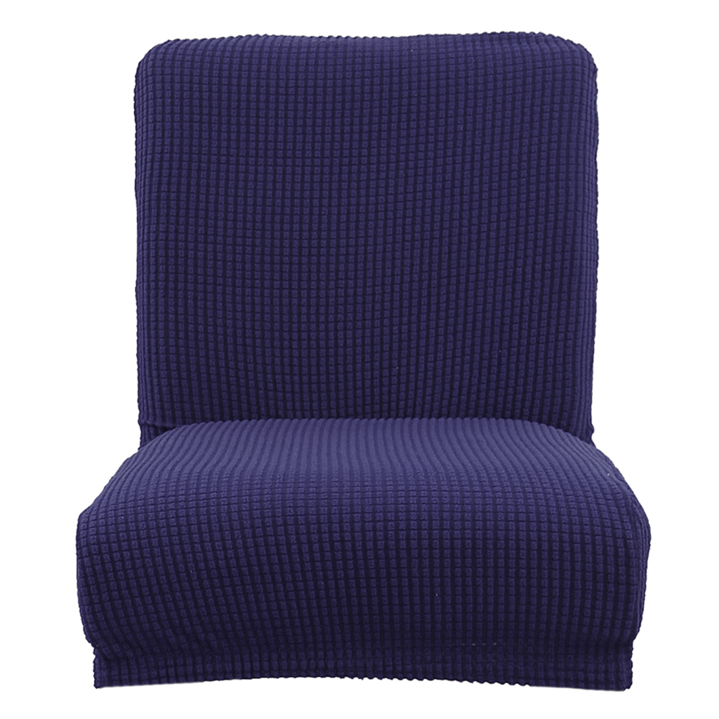 Jacquard stretch stol betræk slipcovers til lav kort ryg stol barstol stol: Mørkeblå