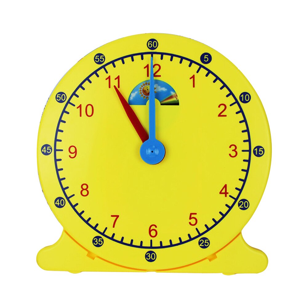 12 Inch Teaching Clock With Stand Teachers Students Early Education Classroom Demonstration Night And Day Adjustable Time Maths