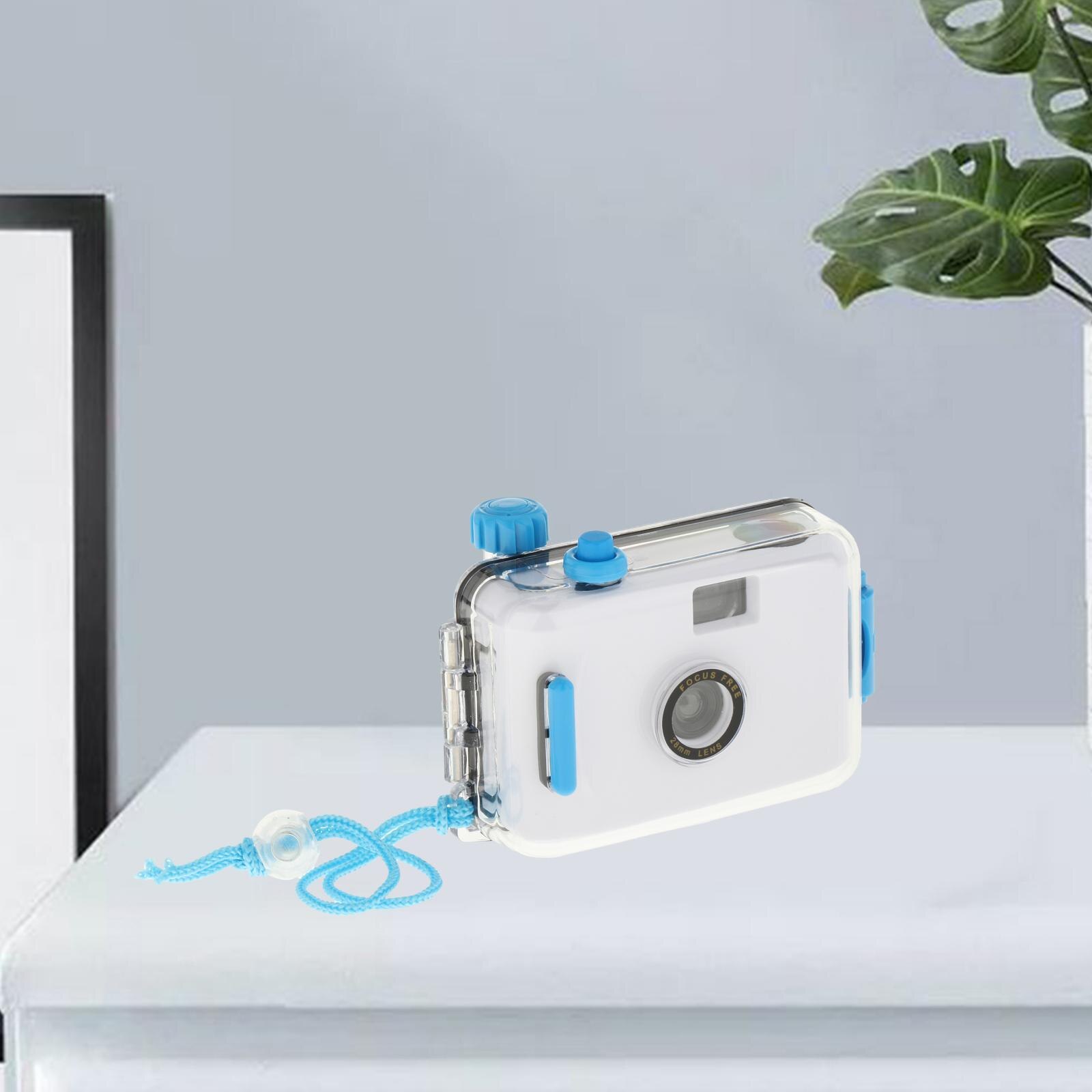 Reusable Mini Camera 35mm Film with Protective Shell Accessories Parts for Photography Snorkeling Travel Water Sports Upgraded: Blue Case
