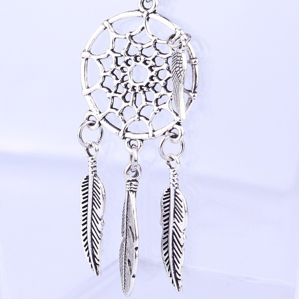 Delysia king new attrape reve bijoux femme collier plumes pendentif feuille attrape-reve boho vintage dream catcher necklaces
