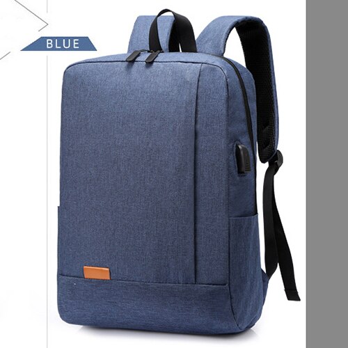 Waterdichte Nylon 14 Inch Laptop Rugzakken School Mochilas Feminina Casual Usb Opladen Schooltas Voor Mannen Vrouwen: Blauw