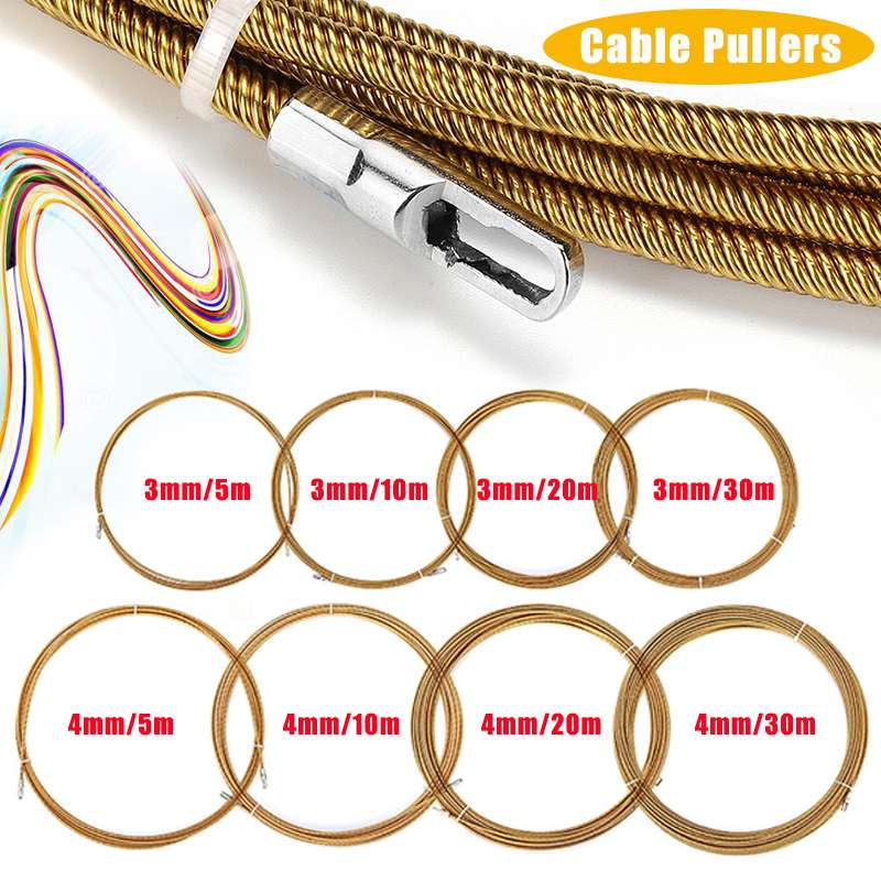 Poetable 5m/10m/20m/30m Cable Pullers Rodder Conduit Ducting Rodder Pulling Cable Wire Fish Tape Wire for DIY usage