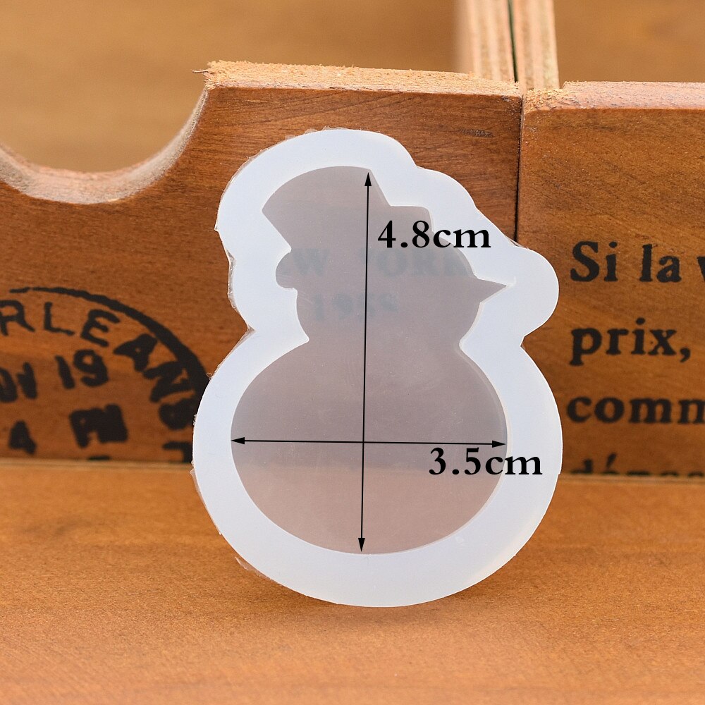 Molde de silicona para joyería árbol de Navidad ciervo Snowma encantos colgante resina silicona molde hecho a mano herramienta Moldes de resina epoxi: Snowman
